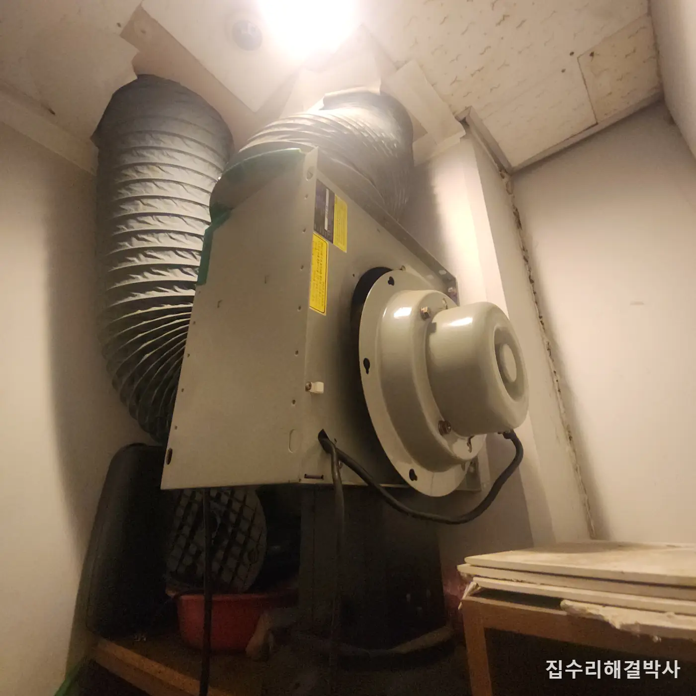 시로코팬은 마력이 높다고 좋은 게 아닙니다 — 들어오는 공기가 있어야 돕니다 시공 사진 1